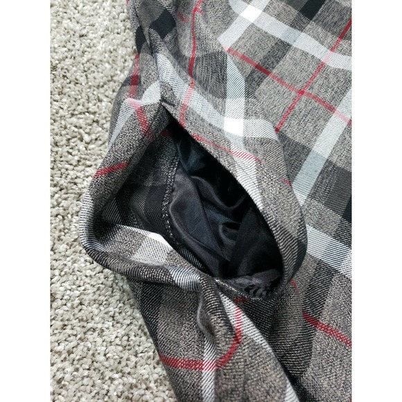 Chadwicks Of Boston Size 8 Plaid Shift Shirt Dress Button Down Tan Red Black - Picture 9 of 12